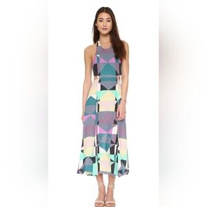 Mara Hoffman geometric halter dress with tie back and neck size 8